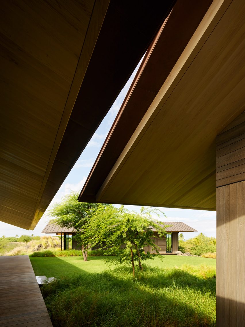View of Hale Mau'u from under overhanging roofs