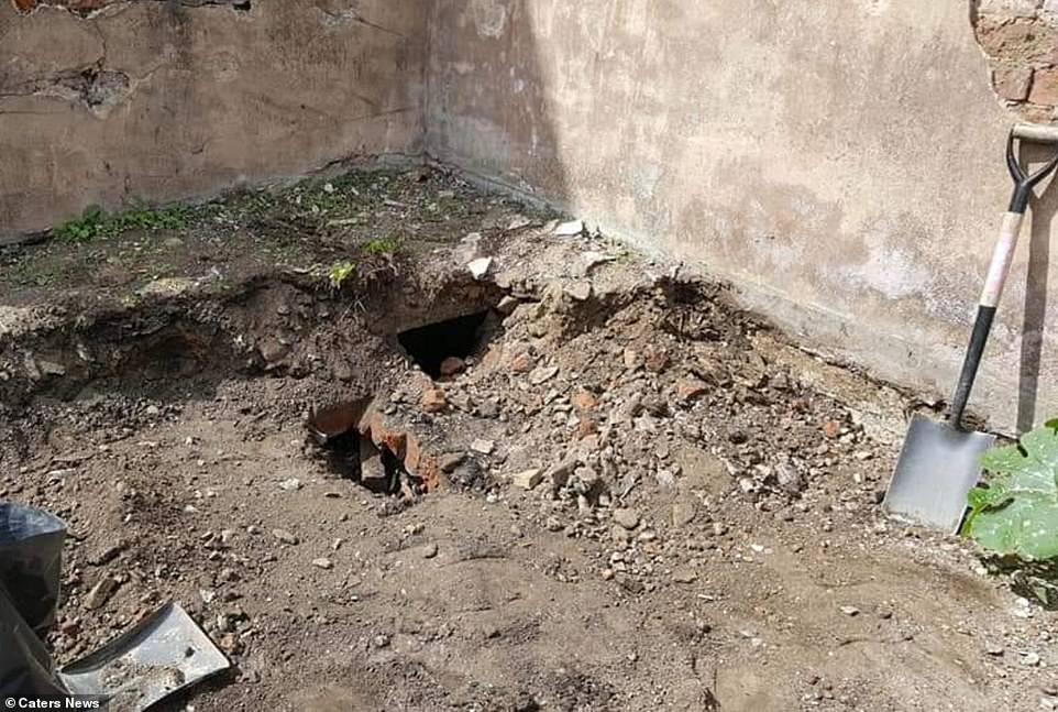 Sam explained: 'We originally found it in 2019 while I was digging up and leveling the garden for a new lawn