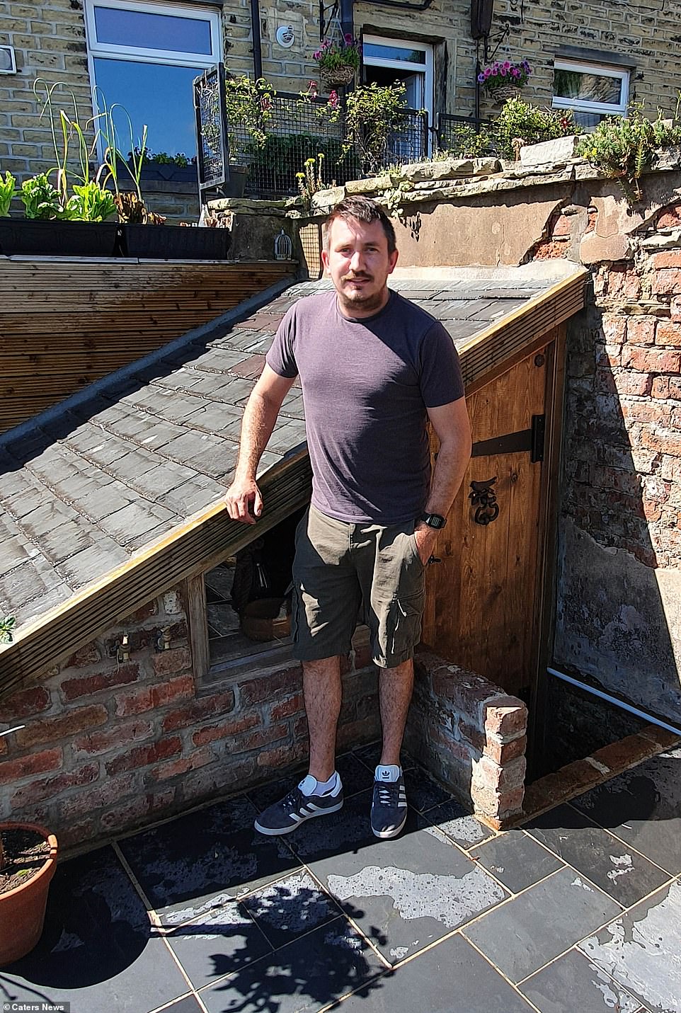 Sam (pictured) said: 'I'm a plumber, so it made sense to make the most of the space and turn it into a toilet'