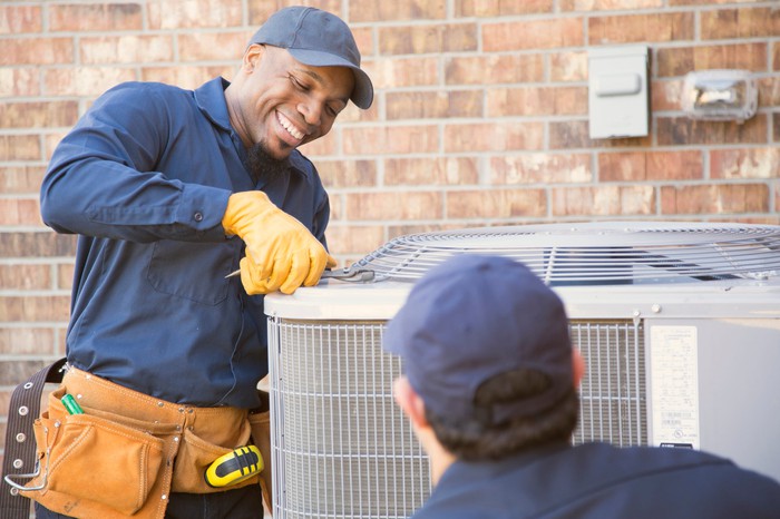 Air conditioning maintenance.