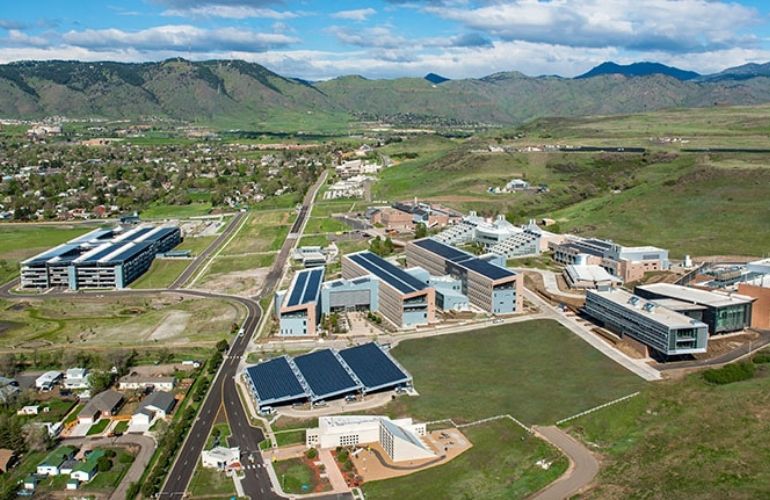 flatirons nrel An aerial view of NREL's South Table Mountain Campus outside Golden, Colorado. Photo by Joshua Bauer, NREL.