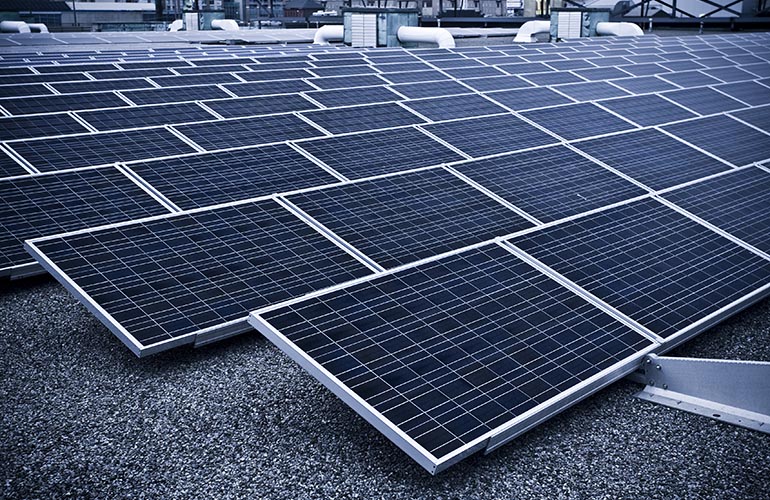 commercial solar rooftop stock Credit: