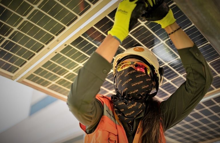 stock solar women woman nextracker 7 credit Nextracker