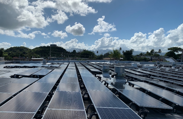 IREC puerto rico rooftop solar project The Interstate Renewable Energy Council (IREC) is assisting development of solar projects in Puerto Rico, including this one atop a health clinic in Loiza. IREC