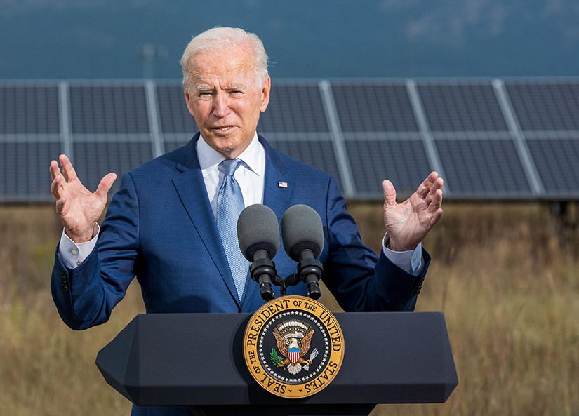 president joe biden solar nrel President Joe Biden speaks during a visit to the NREL Flatirons Campus in Arvada, Colorado. Photo by Werner Slocum, NREL