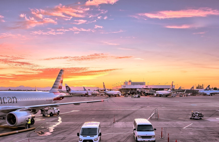airport stock ForeFront Power solar carport covers California airport's electrical needs