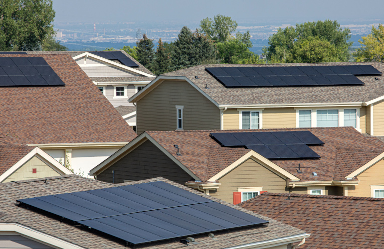 Residential Solar Solar homes in Golden, Colorado. Photo by Werner Slocum/NREL