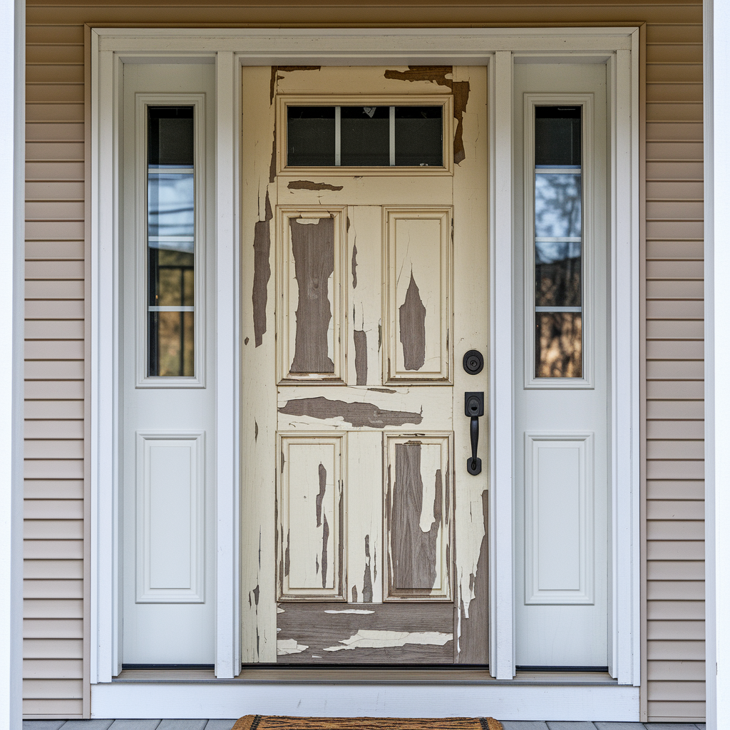 Worn access door that needs replacement