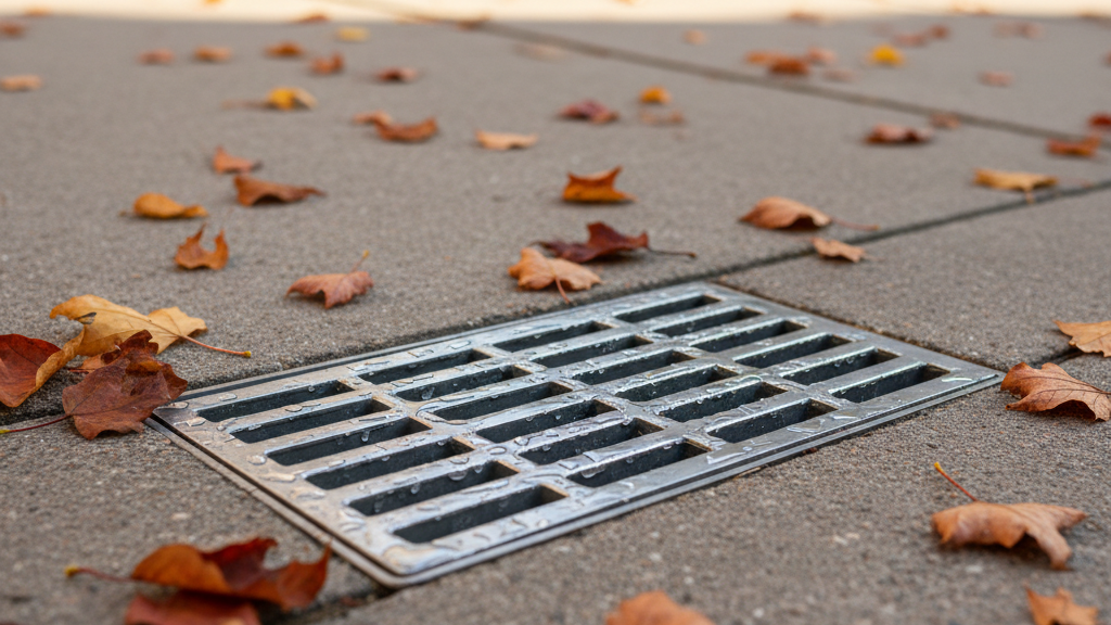 Clean the garden drain grates before it rains