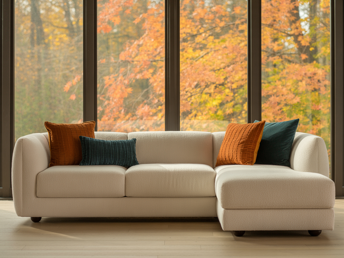 modern living room with large energy-efficient windows