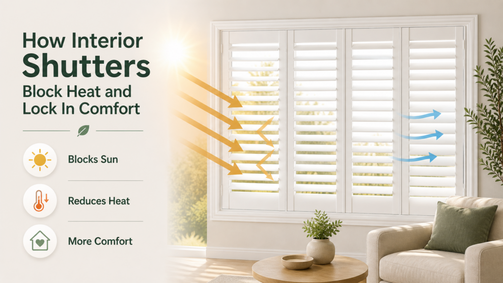 Shutters for sun blocking and comfort